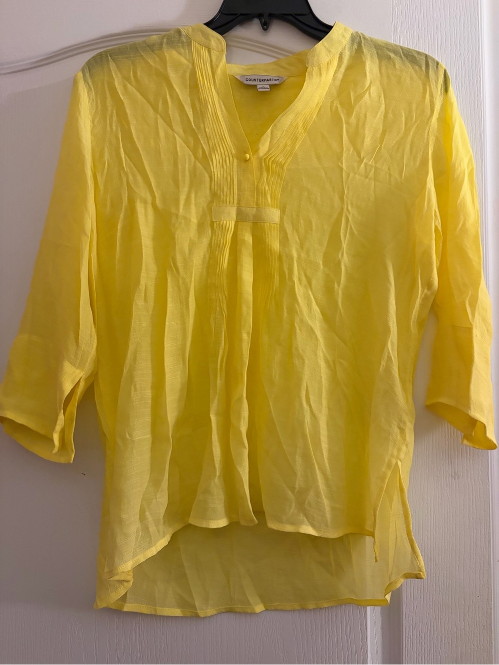 Counterparts Bright Yellow Pintuck V-Neck Tunic